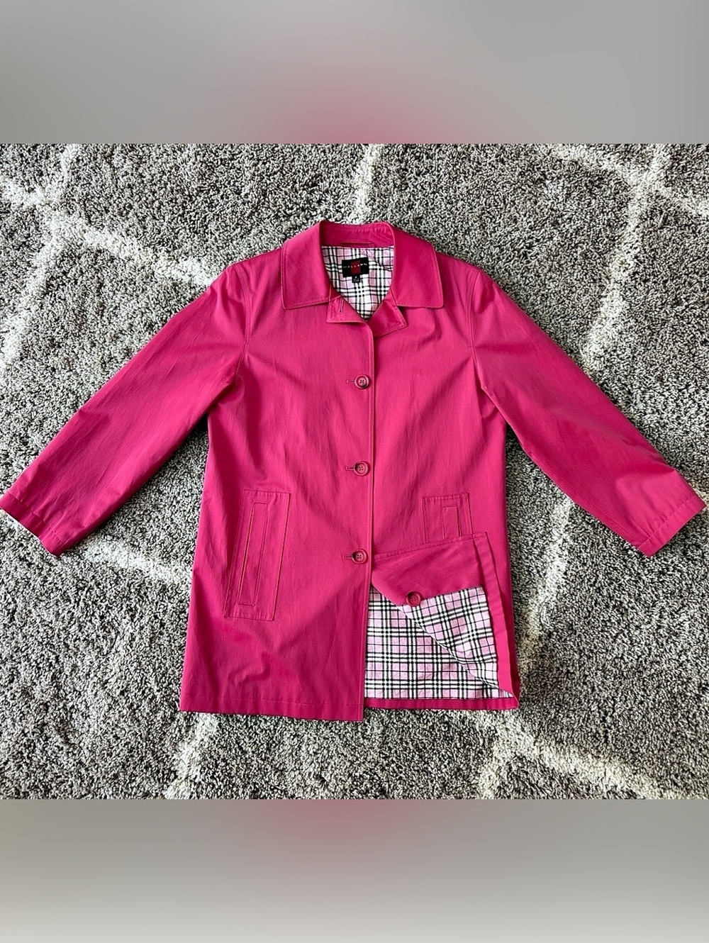 Adorable Gallery Pink Plaid soft interior Jacket
